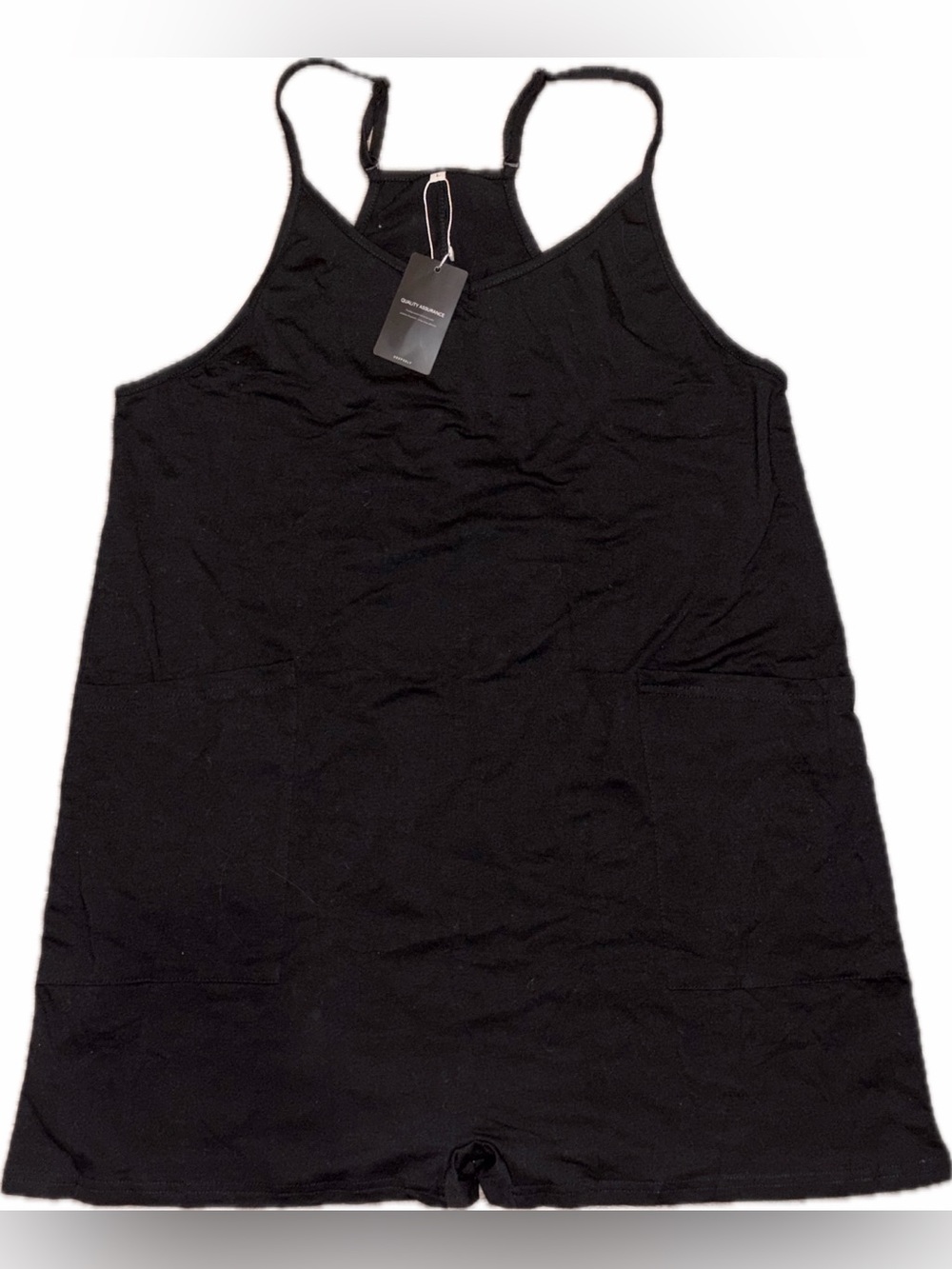 NWT Women’s Black Tank Romper with Pocket - Classic Sleeveless Top